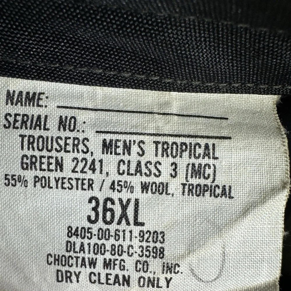 Vtg 70s Vietnam War Era Uniform Mens Wool Blend‎ Tropical Military Coat Trouser